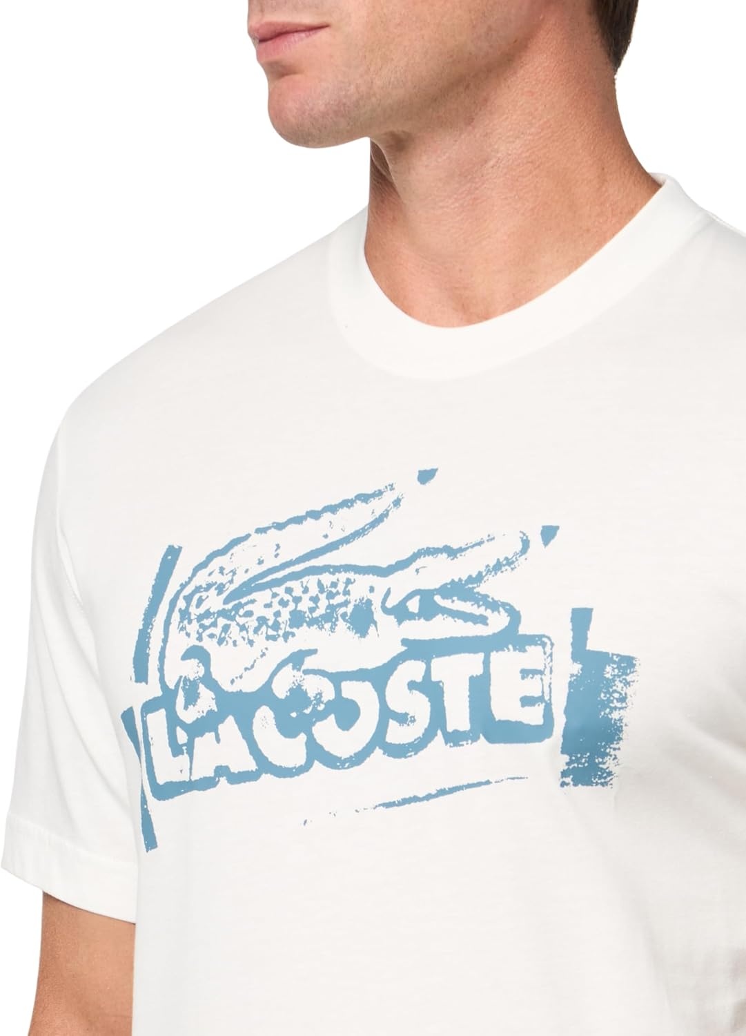 image:imageLacoste Mens Printed Cotton Jersey TShirtFlour Limestone