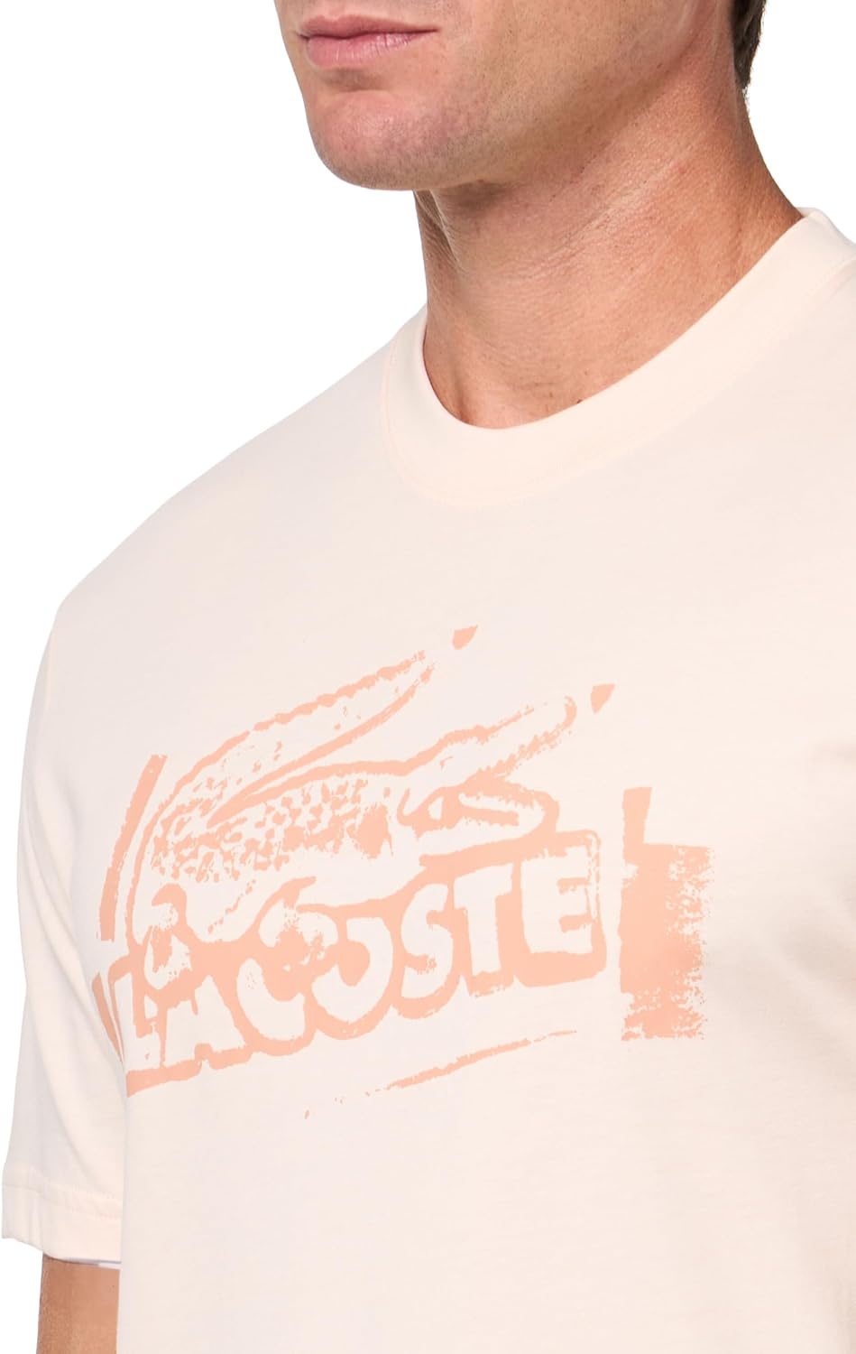 image:imageLacoste Mens Printed Cotton Jersey TShirtLight Beige Latte