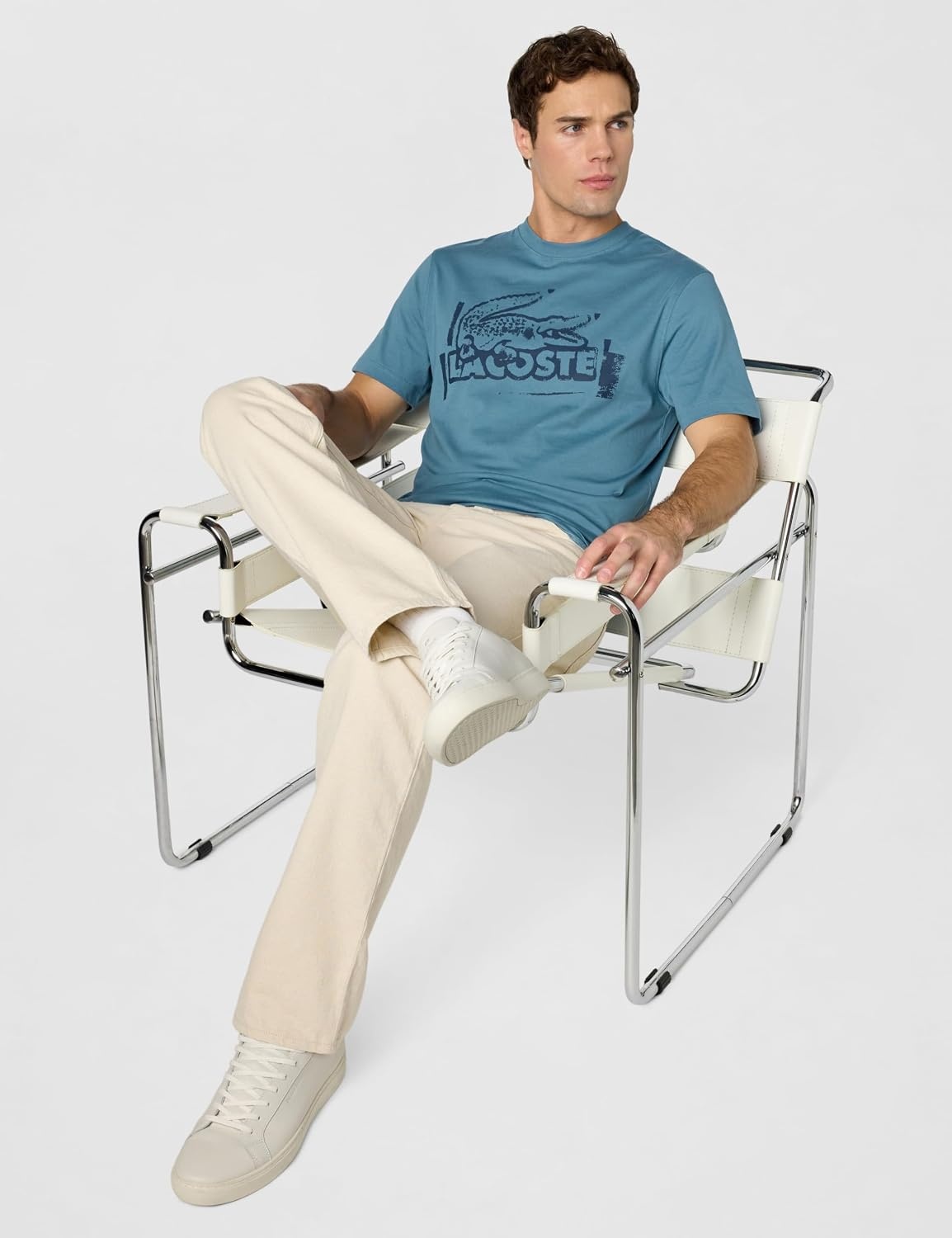 image:imageLacoste Mens Printed Cotton Jersey TShirtLimestone Falcon