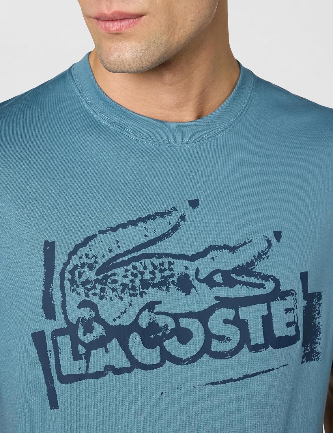 image:imageLacoste Mens Printed Cotton Jersey TShirtLimestone Falcon