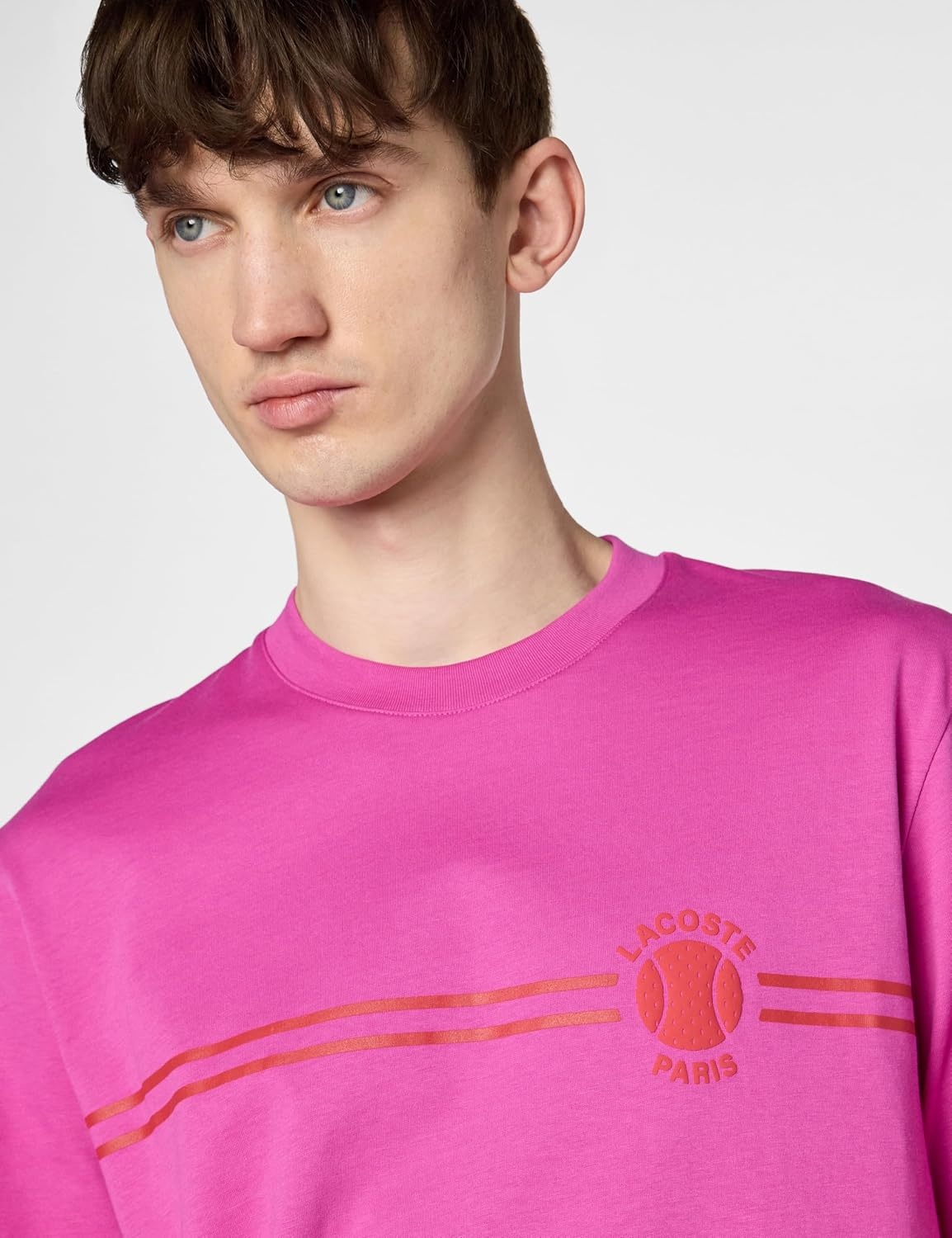 image:imageLacoste Mens Printed Embroidered Cotton Jersey TShirtMalva