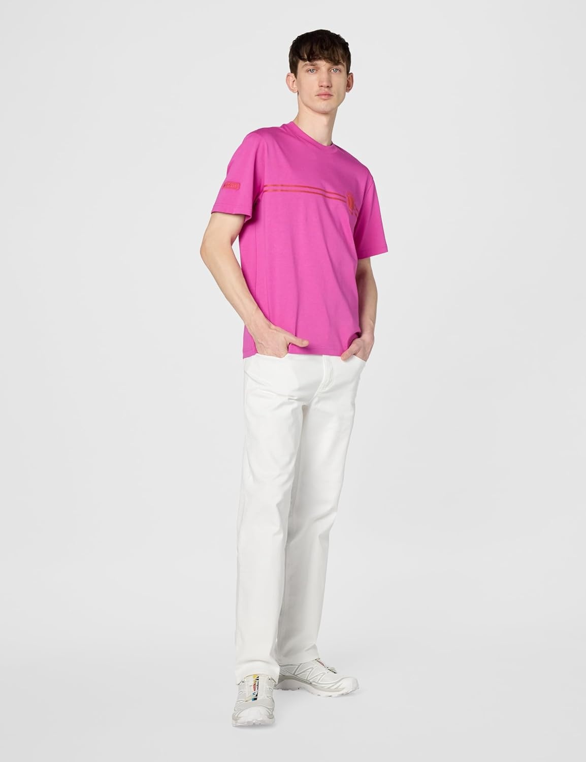 image:imageLacoste Mens Printed Embroidered Cotton Jersey TShirtMalva