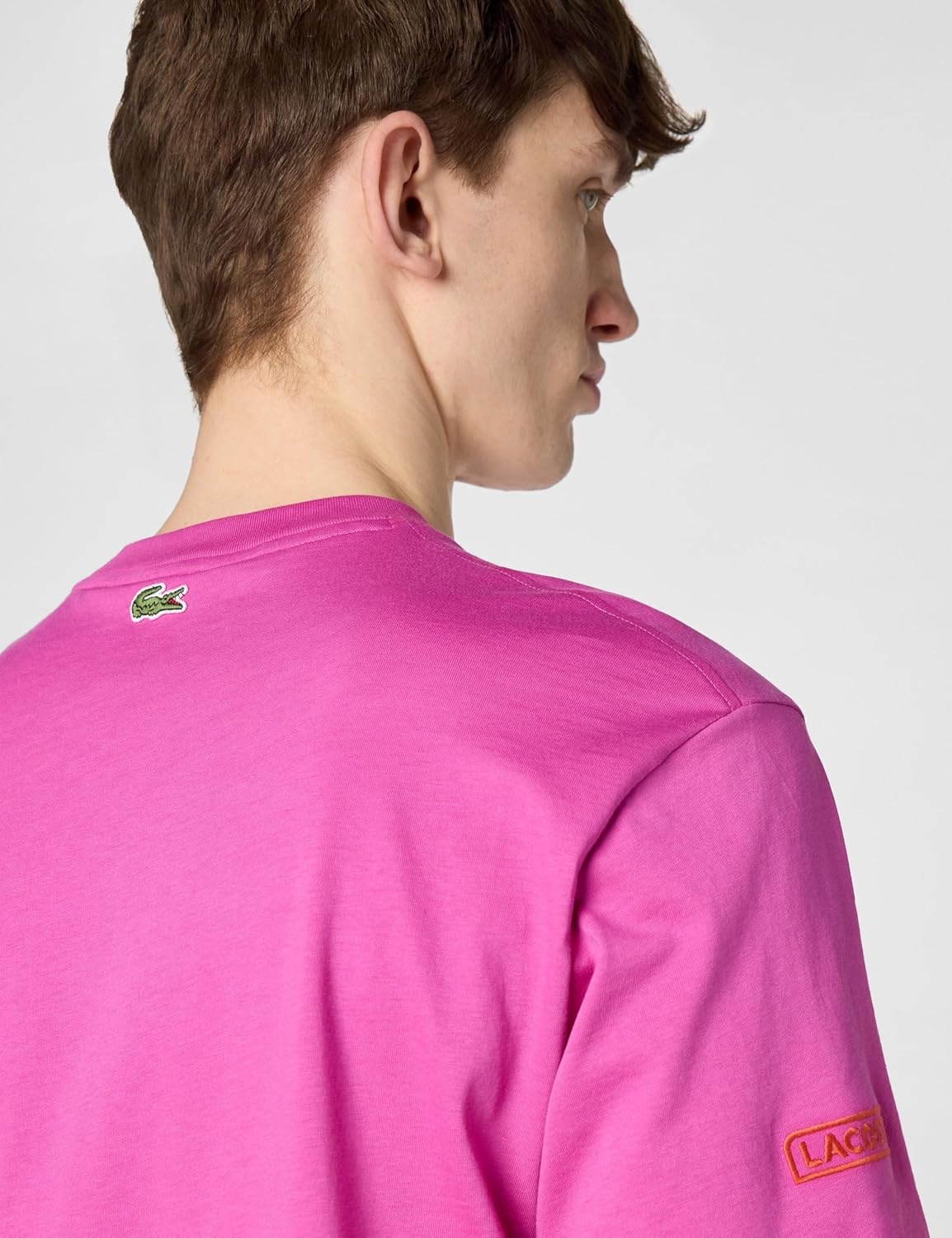 image:imageLacoste Mens Printed Embroidered Cotton Jersey TShirtMalva