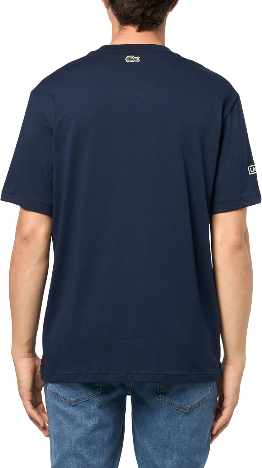 image:imageLacoste Mens Printed Embroidered Cotton Jersey TShirtNavy Blue
