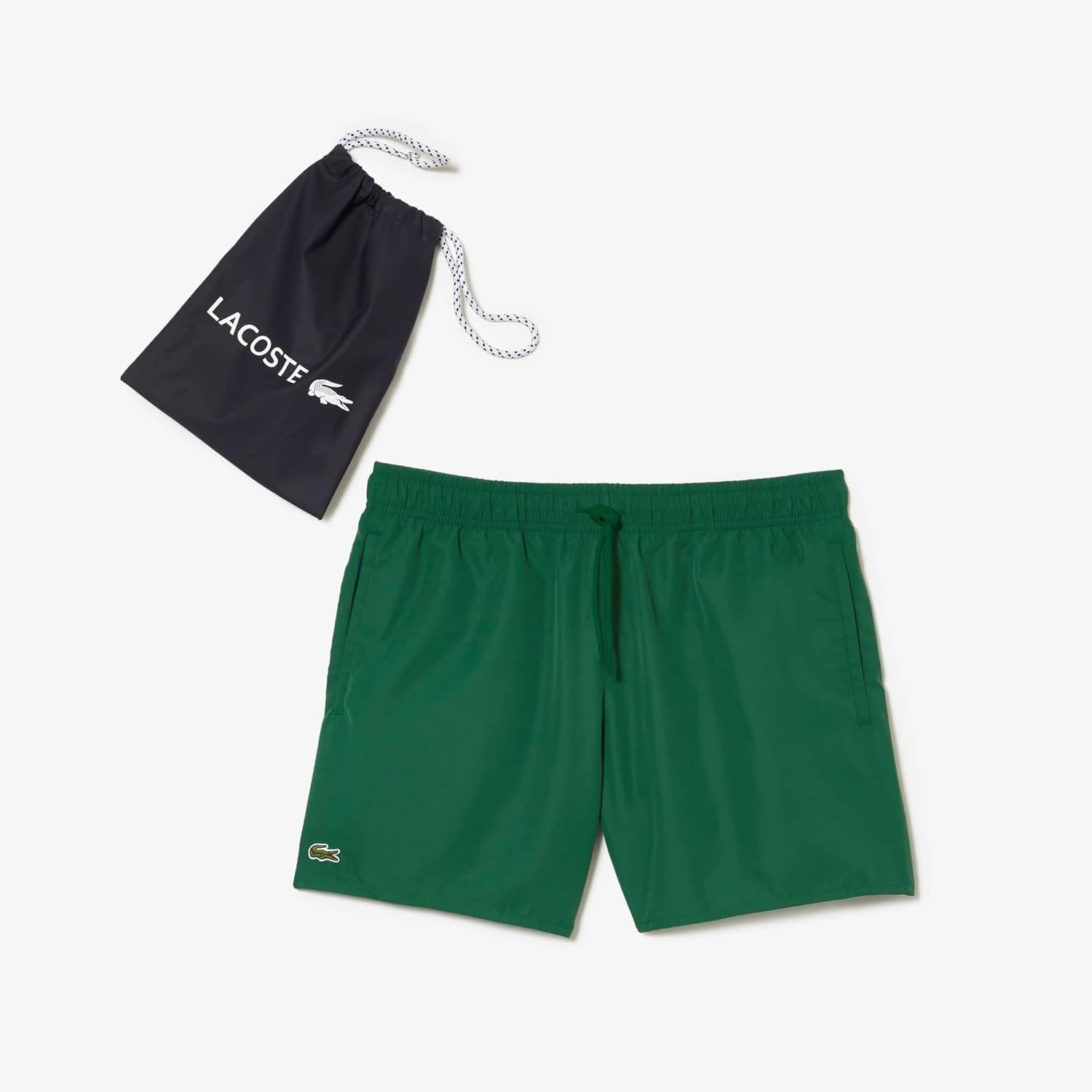 image:imageLacoste Mens QuickDry Swim Shorts 55GreenNavy