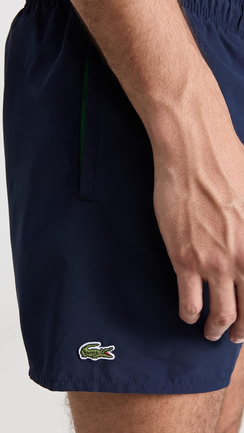 image:imageLacoste Mens QuickDry Swim Shorts 55GreenNavy Blue