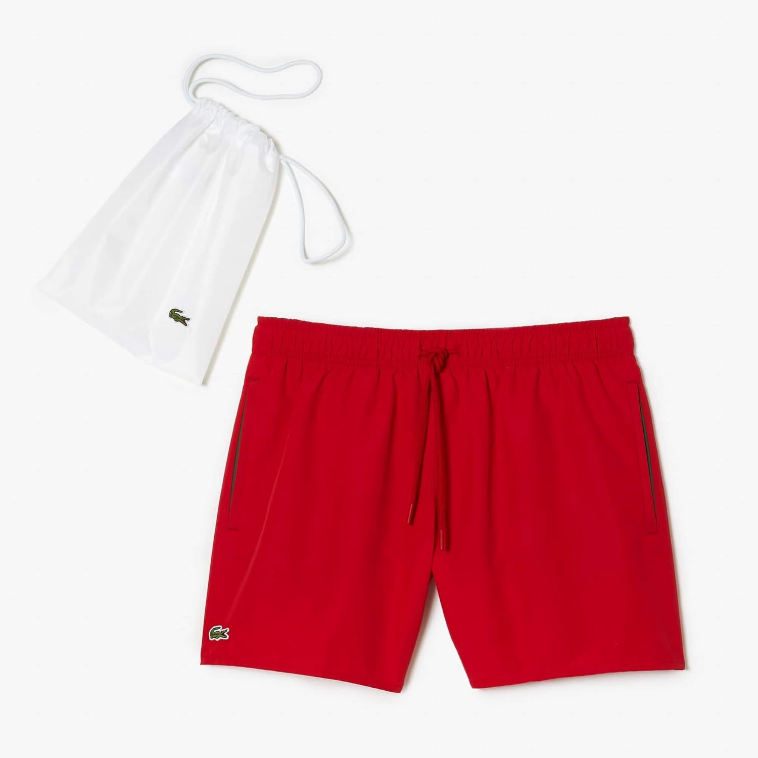 image:imageLacoste Mens QuickDry Swim Shorts 55Red Green
