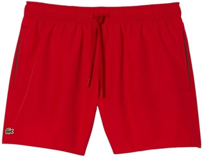 image:imageLacoste Mens QuickDry Swim Shorts 55RedGreen