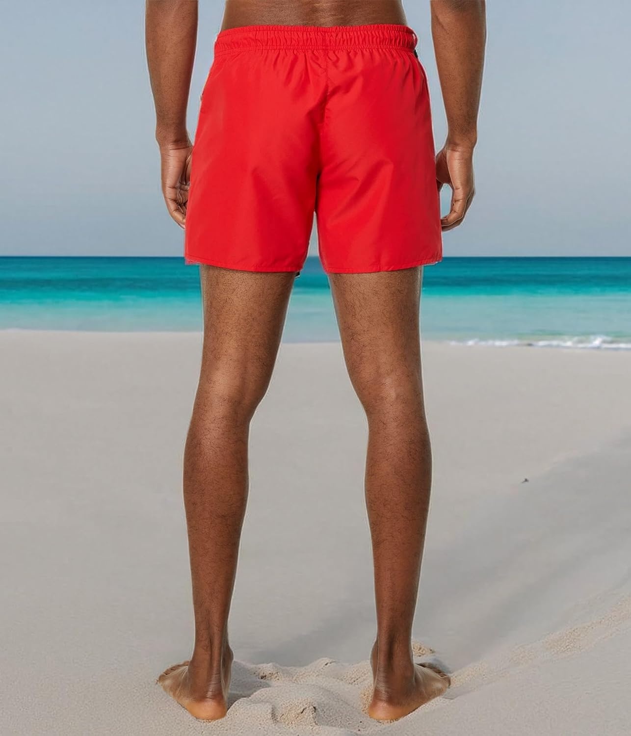 image:imageLacoste Mens QuickDry Swim Shorts 55RedGreen