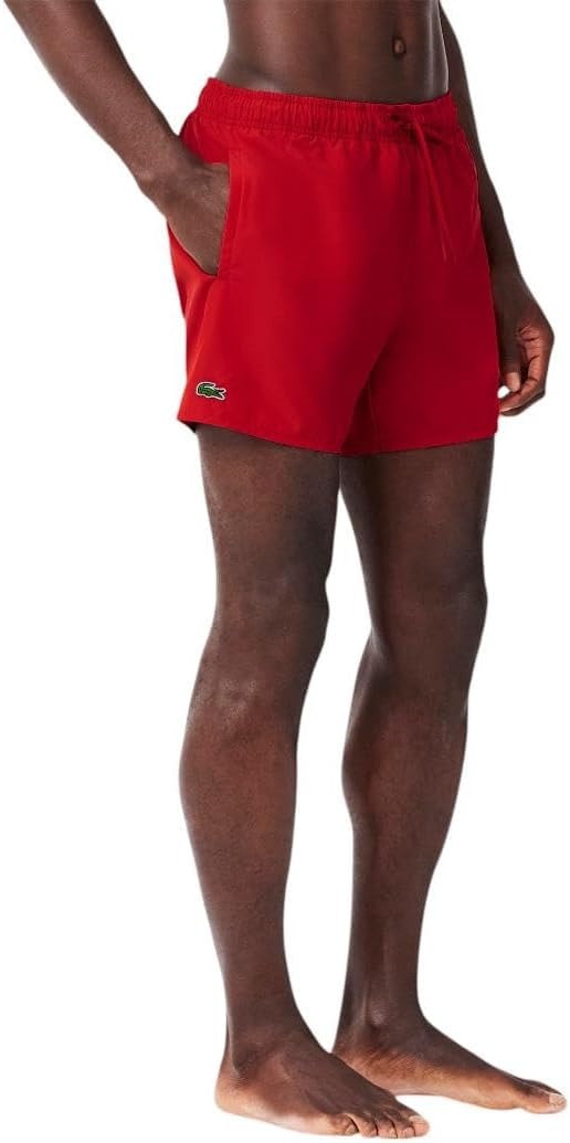 image:imageLacoste Mens QuickDry Swim Shorts 55RedGreen