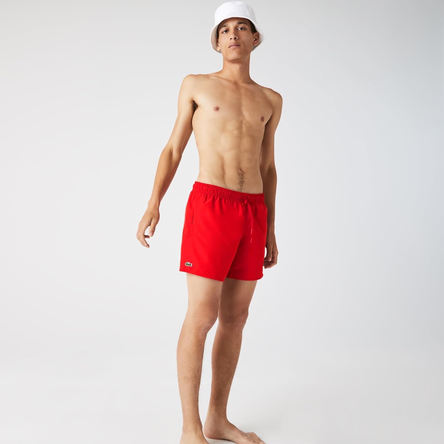 image:imageLacoste Mens QuickDry Swim Shorts 55RedNavy Blue