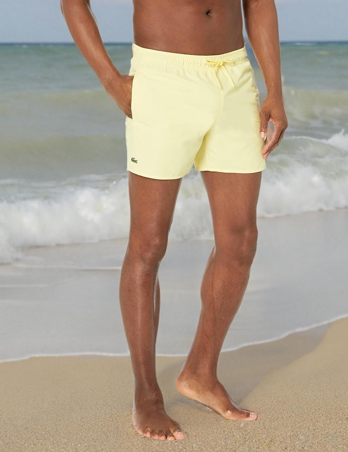 image:imageLacoste Mens QuickDry Swim Shorts 55YellowGreen