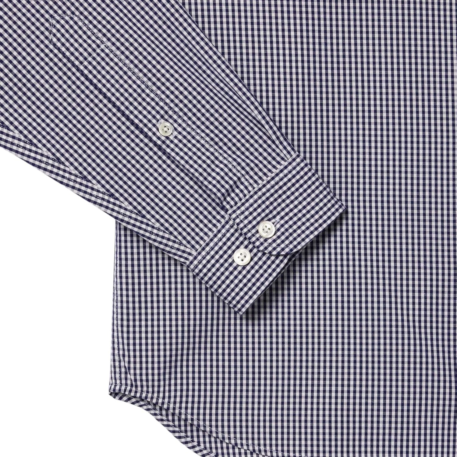 image:imageLacoste Mens Regular Fit Checked Cotton ShirtWhiteNavy Blue
