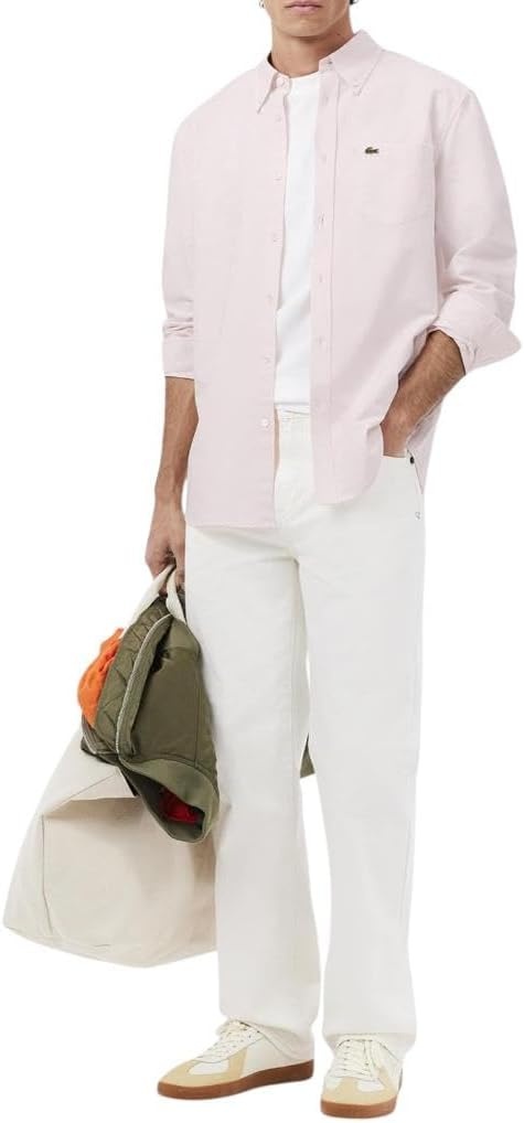 image:imageLacoste Mens Regular Fit Cotton Oxford ShirtWhite