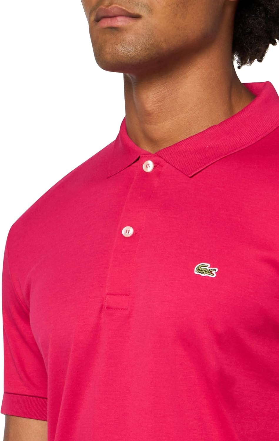 image:imageLacoste Mens Regular Fit Cotton Pima Polo ShirtBigarreau Cherry