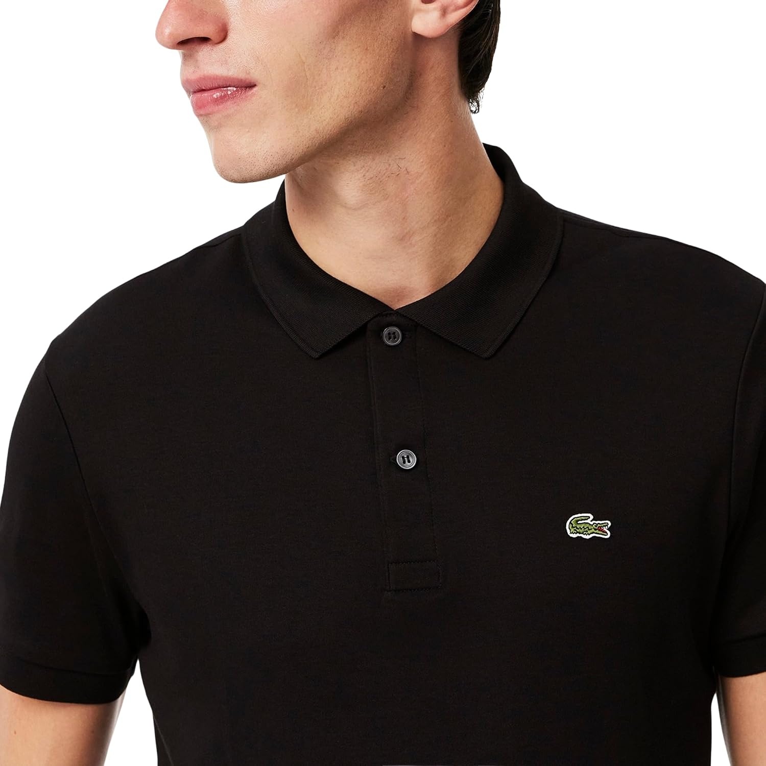 image:imageLacoste Mens Regular Fit Cotton Pima Polo ShirtBlack