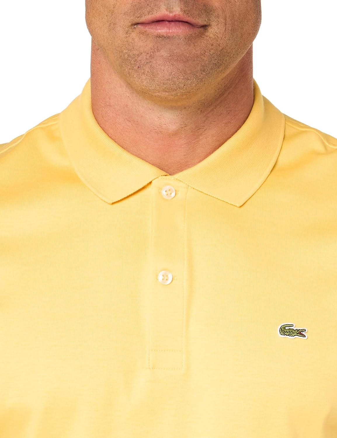 image:imageLacoste Mens Regular Fit Cotton Pima Polo ShirtCornsilk