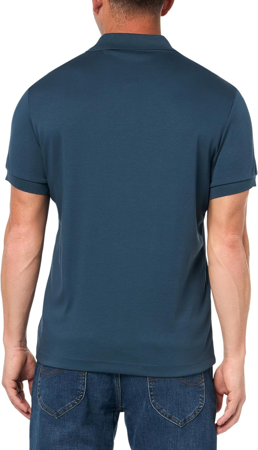 image:imageLacoste Mens Regular Fit Cotton Pima Polo ShirtDark Navy Blue