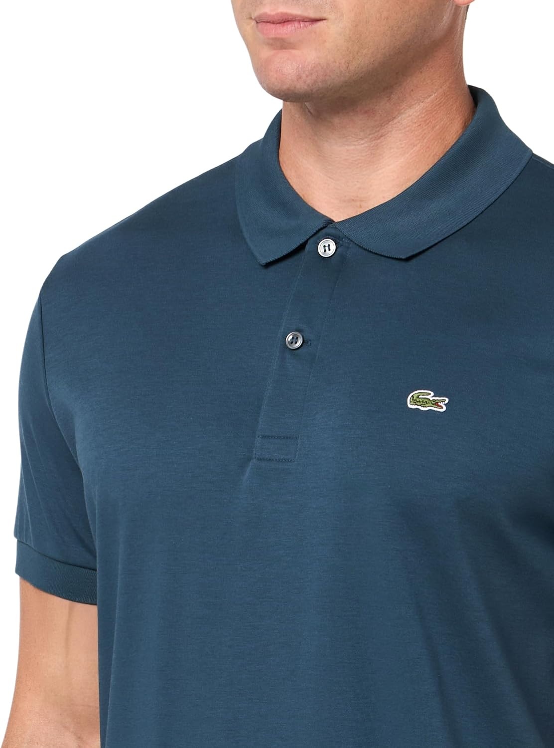 image:imageLacoste Mens Regular Fit Cotton Pima Polo ShirtDark Navy Blue