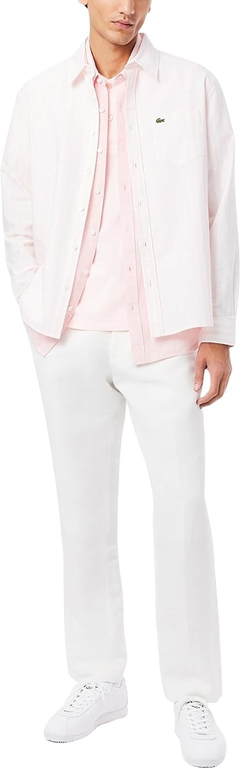 image:imageLacoste Mens Regular Fit Cotton Pima Polo ShirtFlamingo