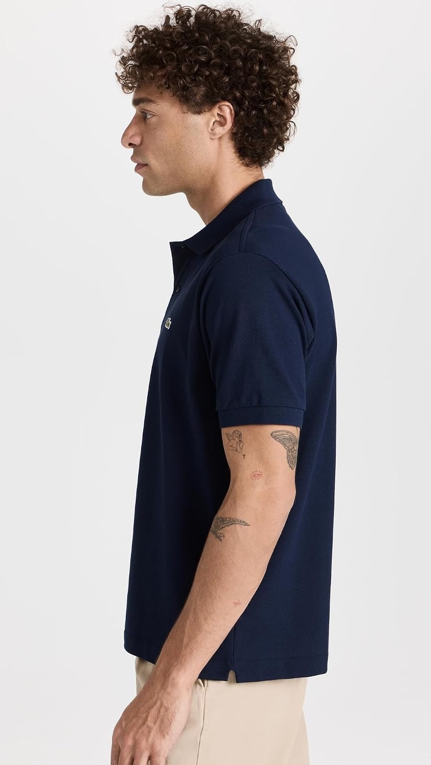 image:imageLacoste Mens Regular Fit Cotton Pima Polo ShirtMarine