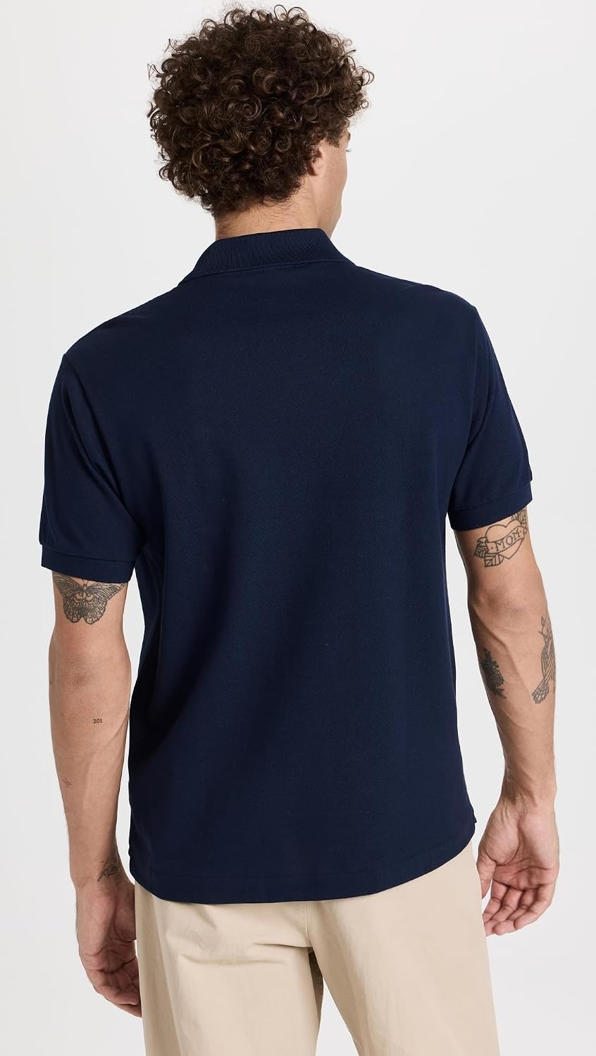 image:imageLacoste Mens Regular Fit Cotton Pima Polo ShirtMarine