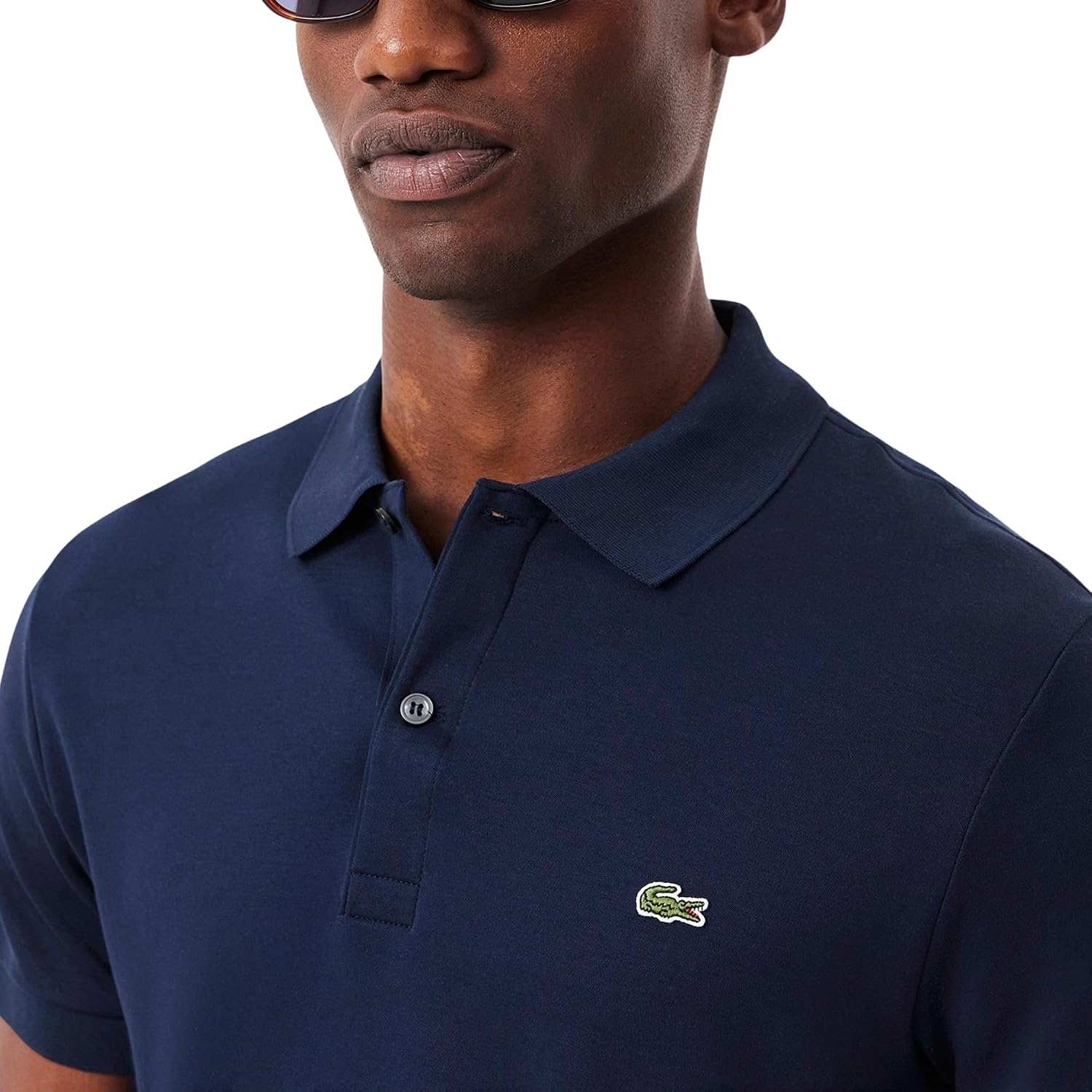image:imageLacoste Mens Regular Fit Cotton Pima Polo ShirtNavy Blue