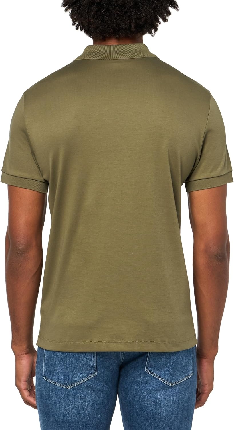 image:imageLacoste Mens Regular Fit Cotton Pima Polo ShirtOlive