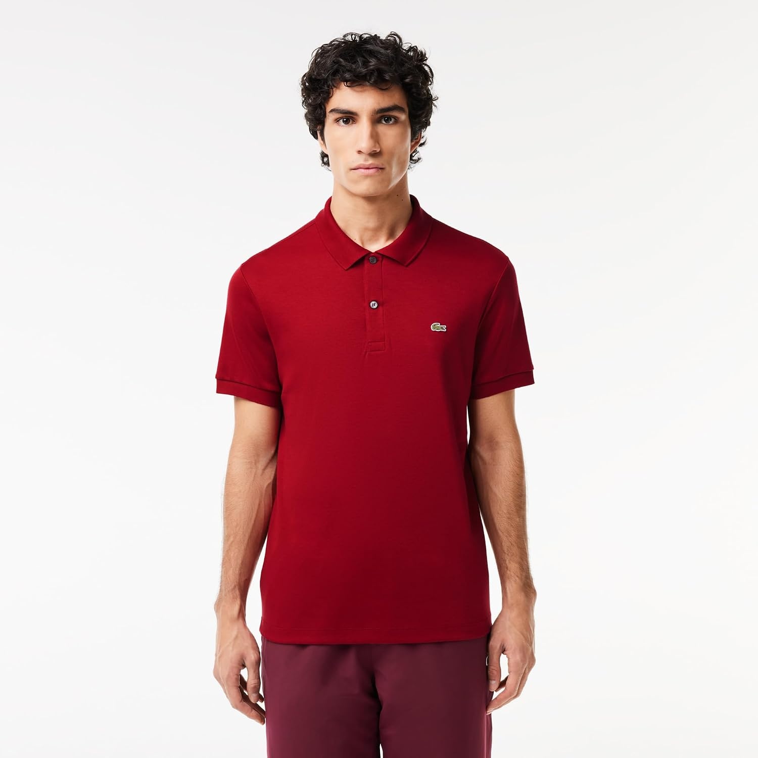 image:imageLacoste Mens Regular Fit Cotton Pima Polo ShirtOra