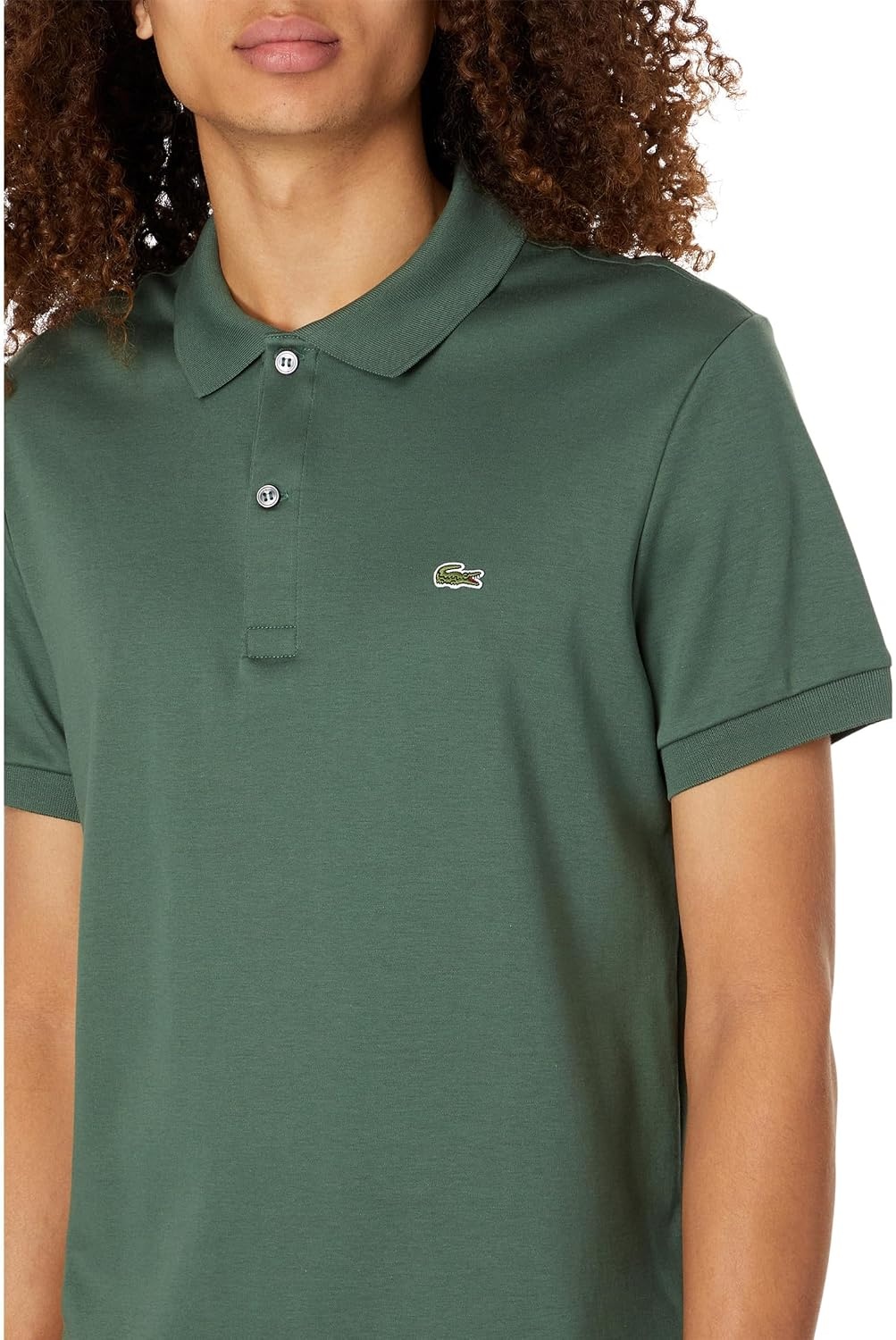 image:imageLacoste Mens Regular Fit Cotton Pima Polo ShirtSequoia