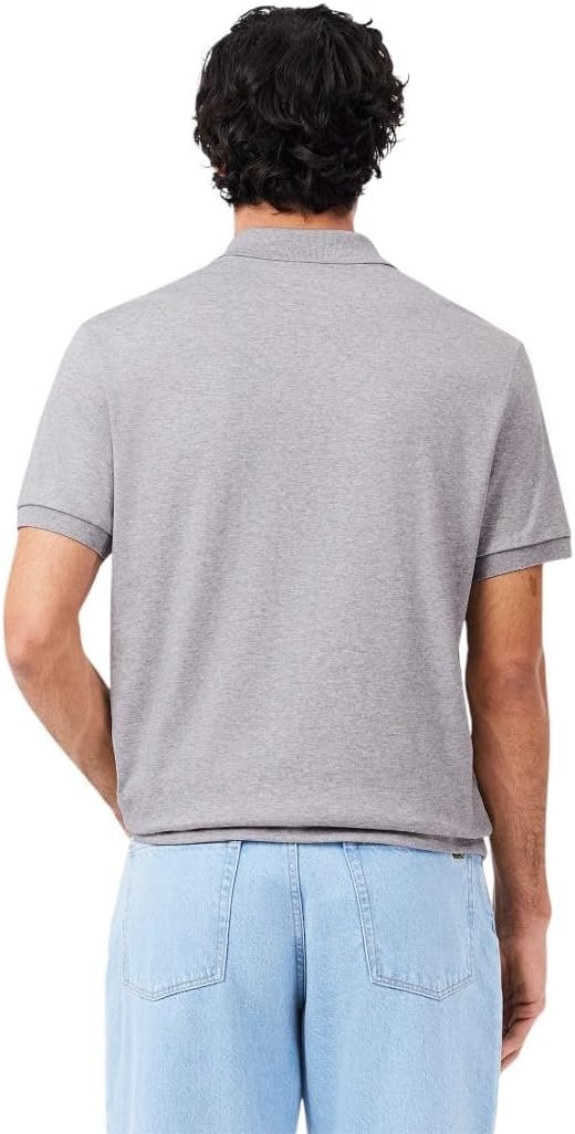 image:imageLacoste Mens Regular Fit Cotton Pima Polo ShirtSilver Chine