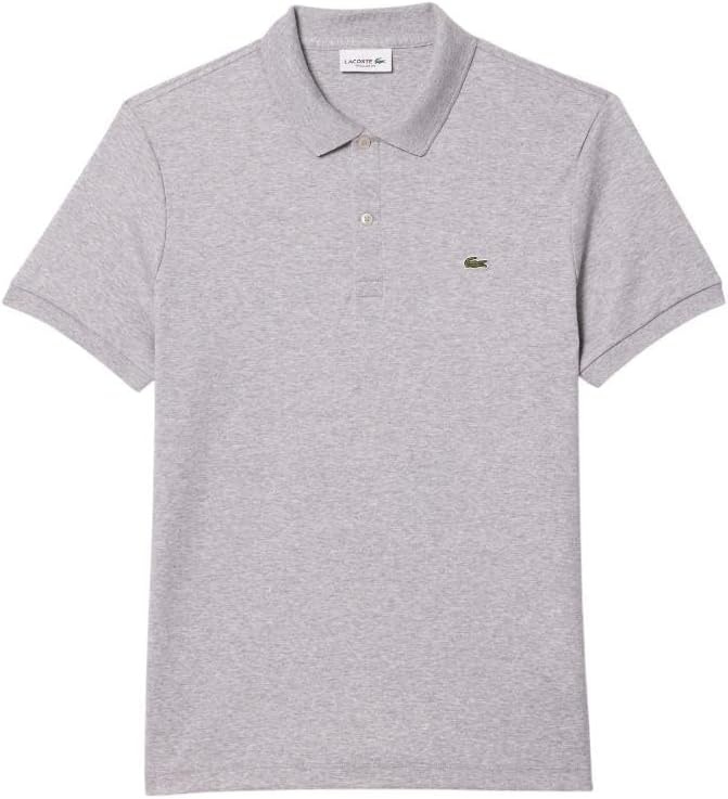 image:imageLacoste Mens Regular Fit Cotton Pima Polo ShirtSilver Chine