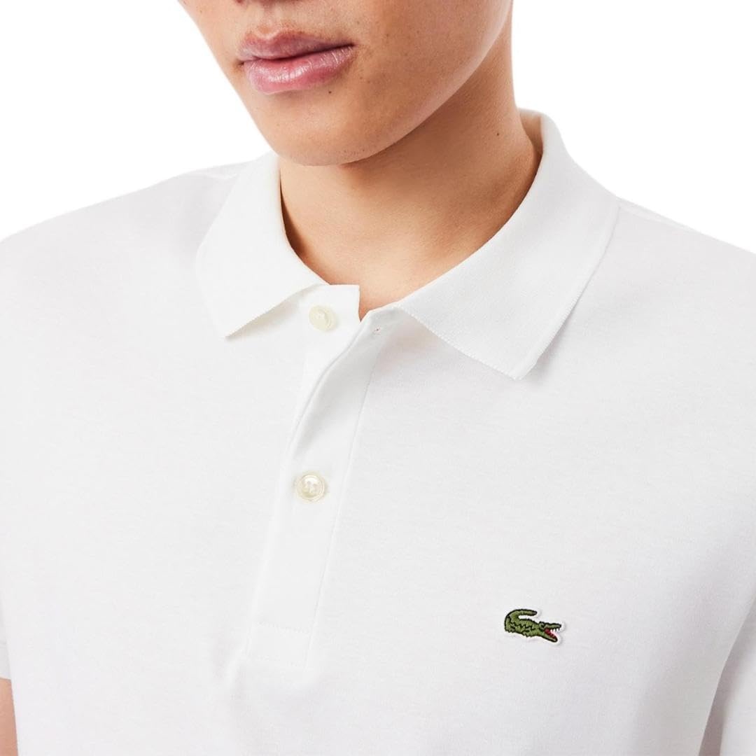 image:imageLacoste Mens Regular Fit Cotton Pima Polo ShirtWhite