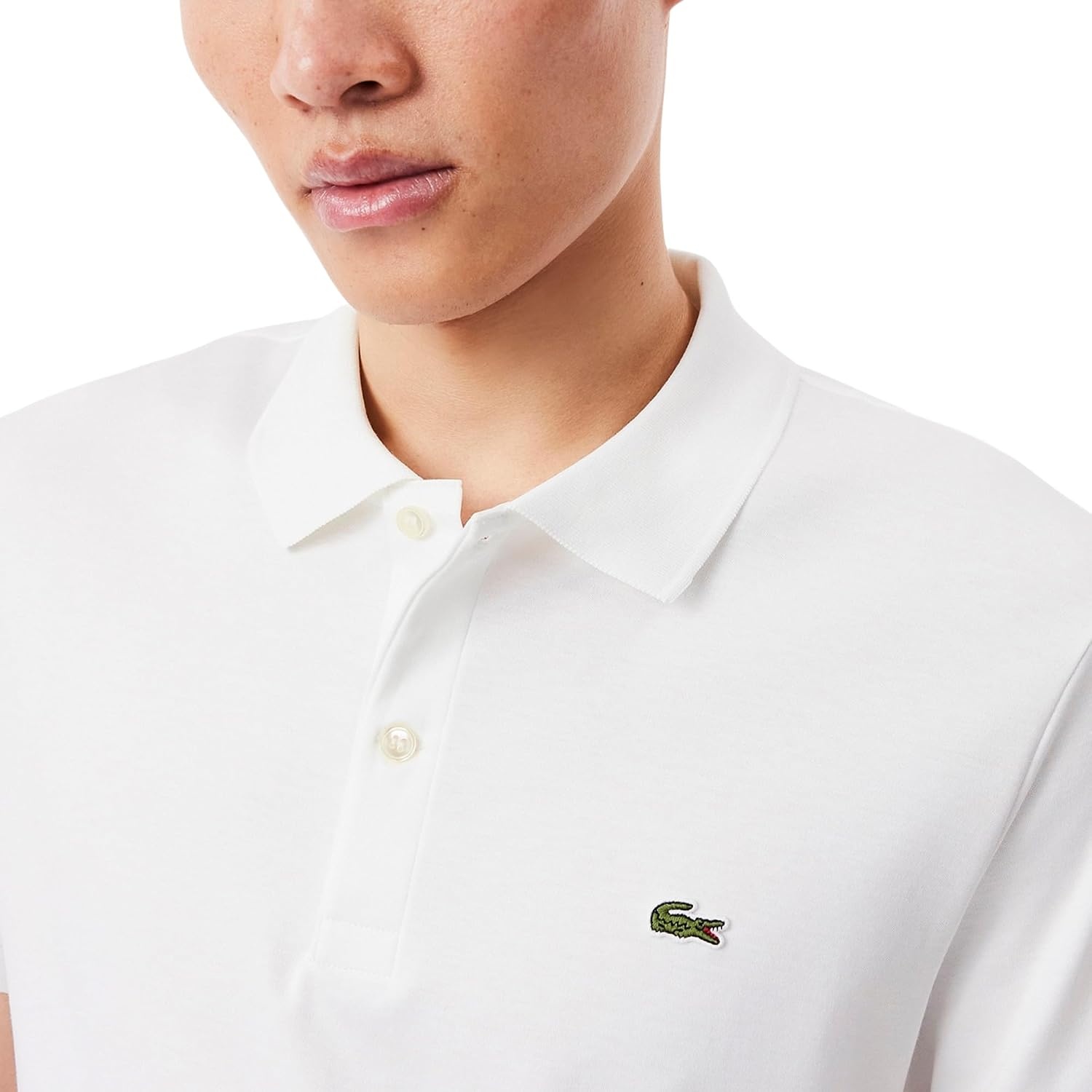 image:imageLacoste Mens Regular Fit Cotton Pima Polo ShirtWhite