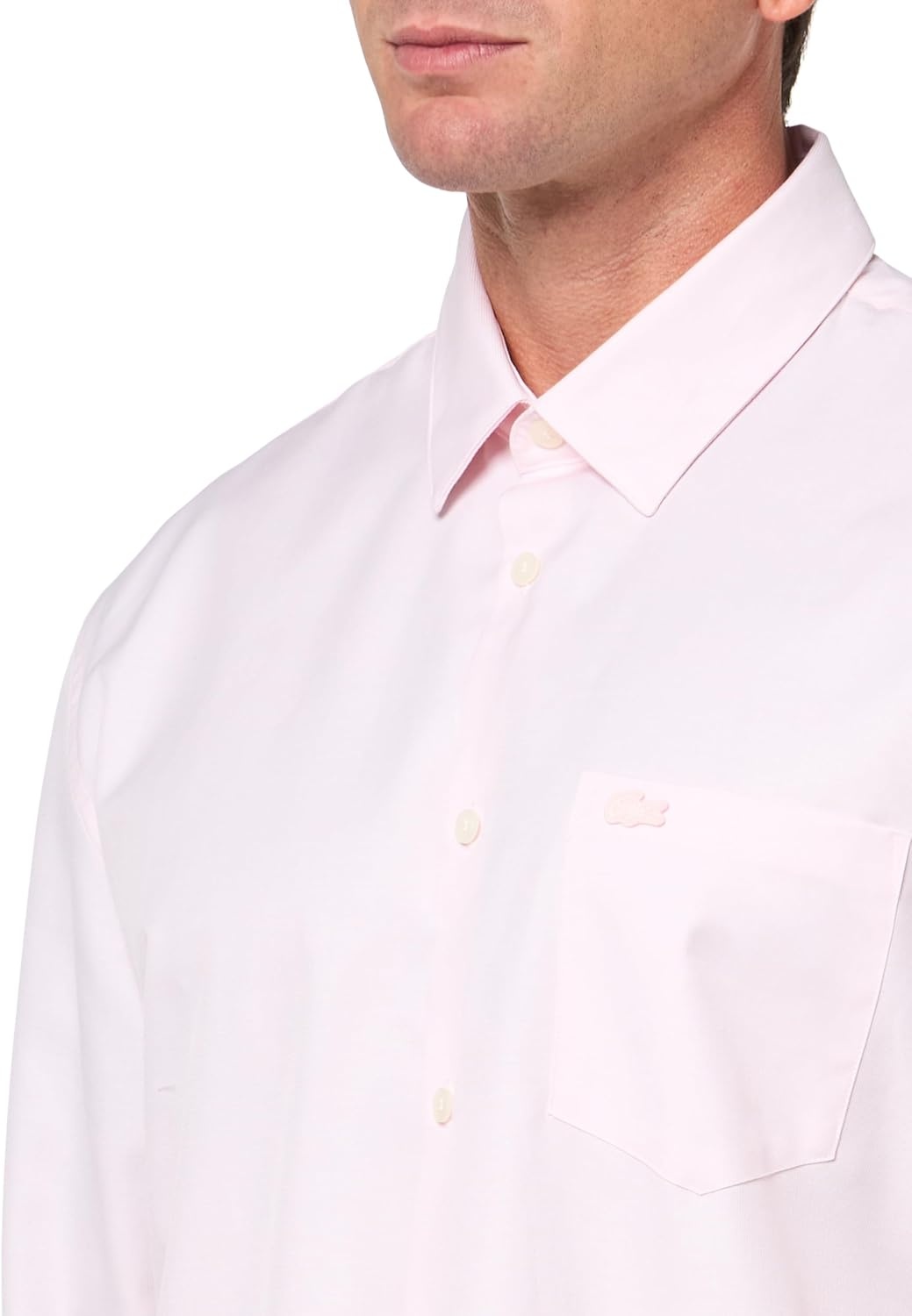 image:imageLacoste Mens Regular Fit Cotton Poplin ShirtFlamingo