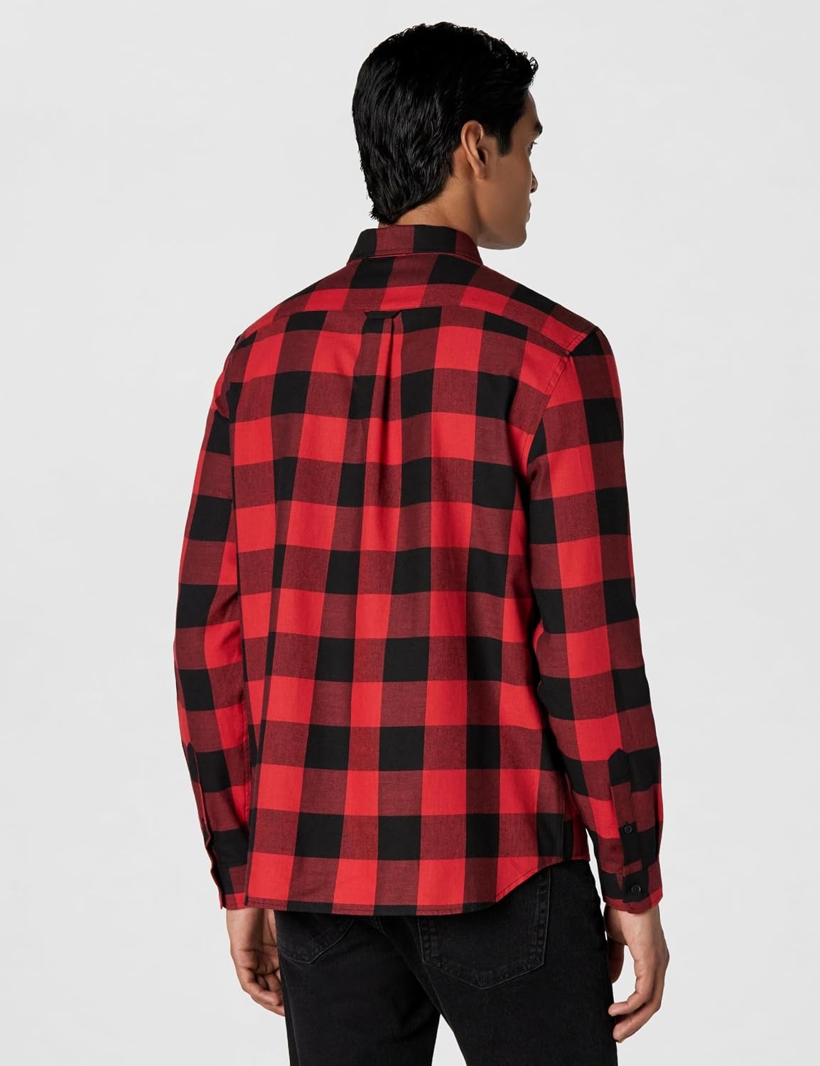 image:imageLacoste Mens Regular Fit Cotton amp Wool OvershirtBlackRed