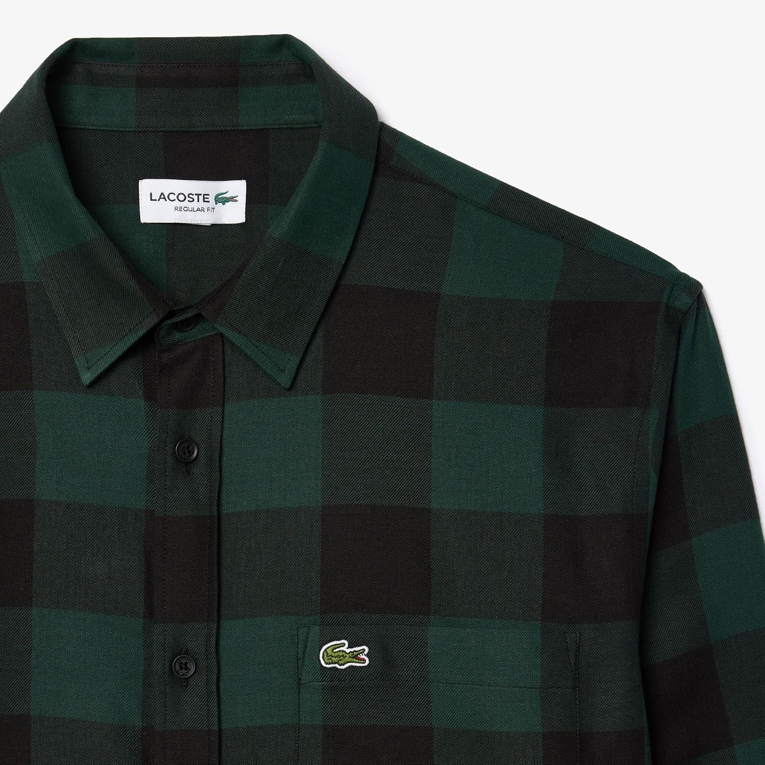 image:imageLacoste Mens Regular Fit Cotton amp Wool OvershirtBlackSinople