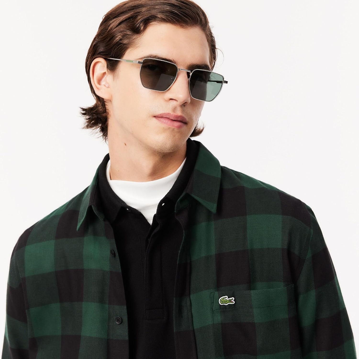image:imageLacoste Mens Regular Fit Cotton amp Wool OvershirtBlackSinople