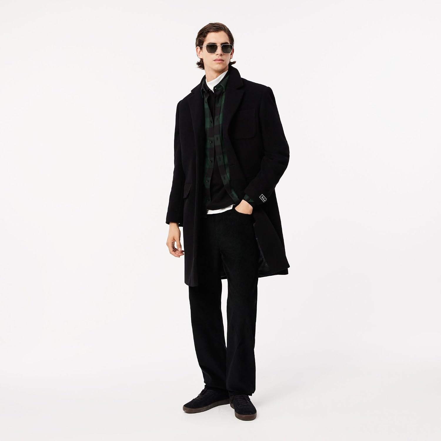 image:imageLacoste Mens Regular Fit Cotton amp Wool OvershirtBlackSinople