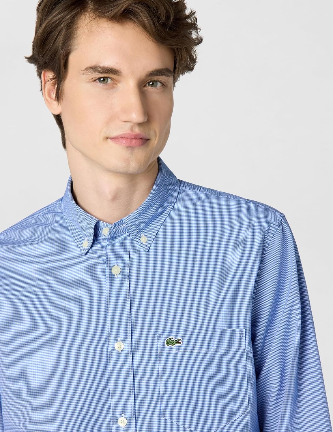 image:imageLacoste Mens Regular Fit Cotton amp Wool OvershirtWhiteMarina
