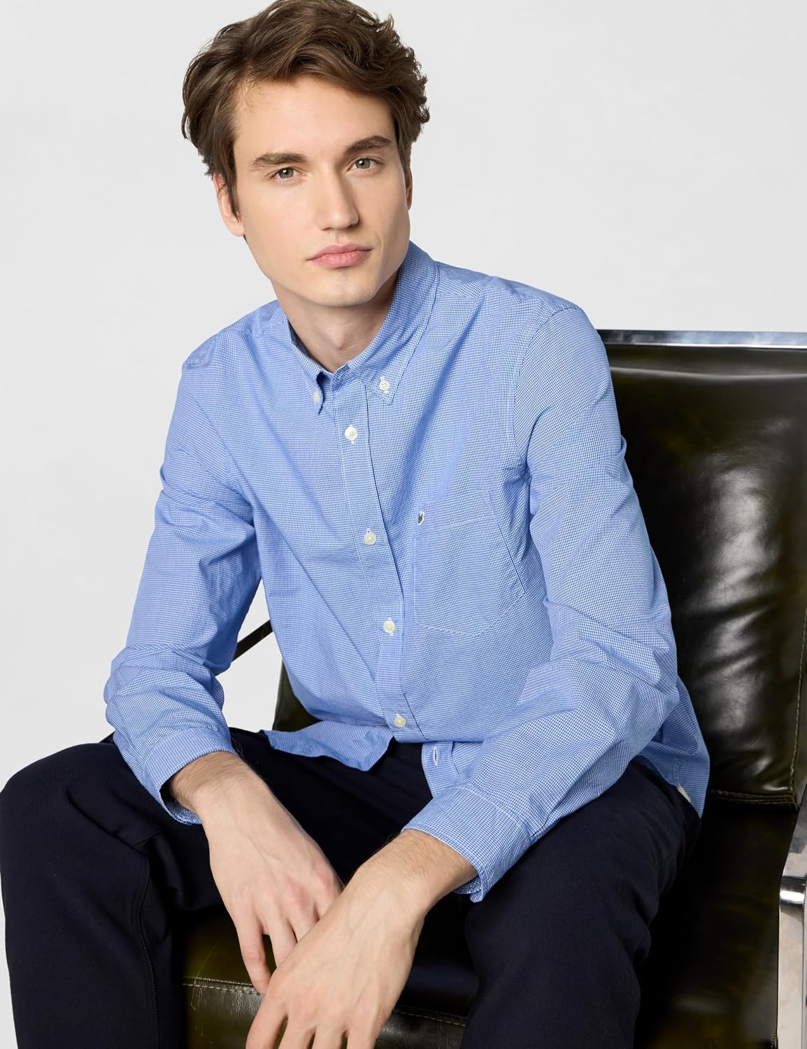 image:imageLacoste Mens Regular Fit Cotton amp Wool OvershirtWhiteMarina