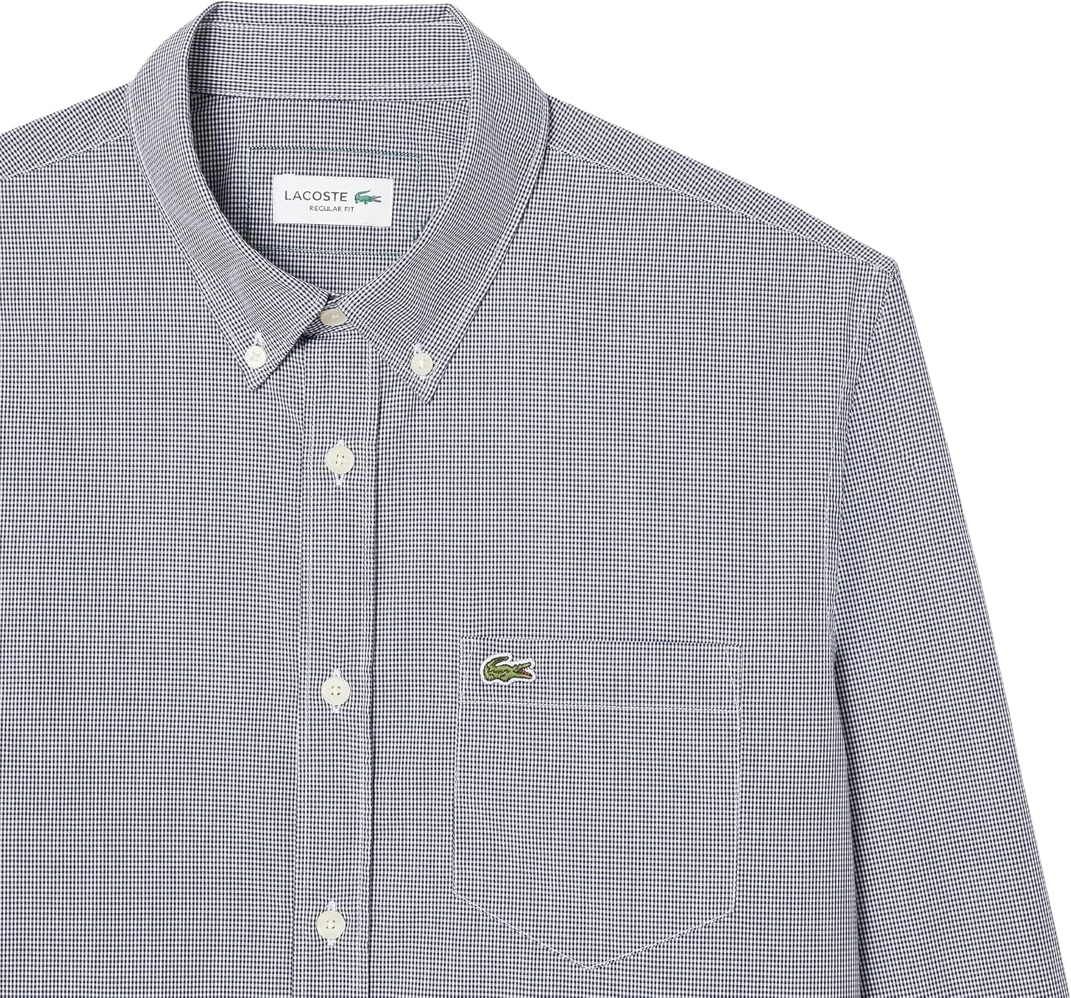 image:imageLacoste Mens Regular Fit Cotton amp Wool OvershirtWhiteNavy Blue
