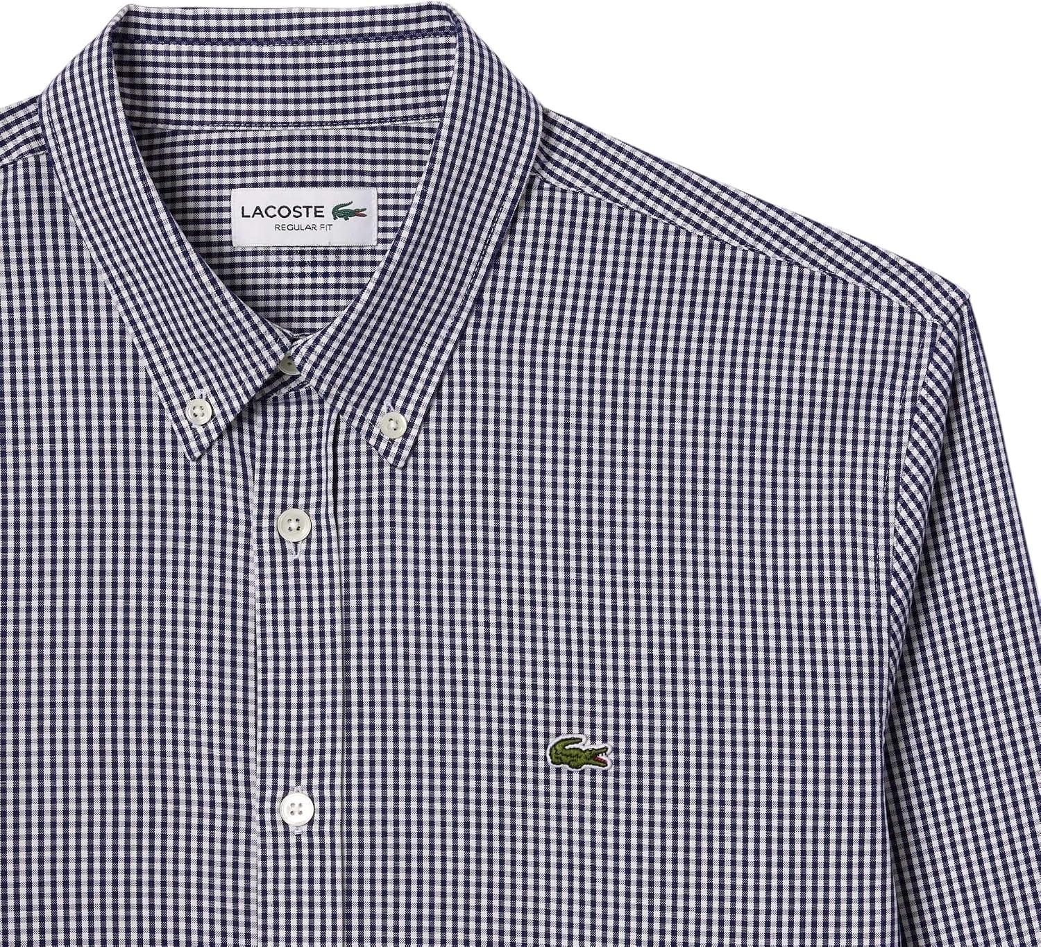 image:imageLacoste Mens Regular Fit Cotton amp Wool OvershirtWhiteNavy Supima Cotton