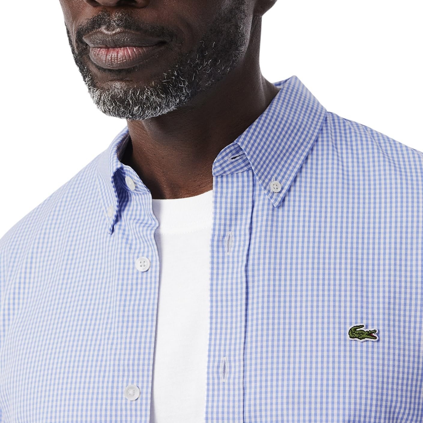 image:imageLacoste Mens Regular Fit Cotton amp Wool OvershirtWhiteOverview Supima Cotton