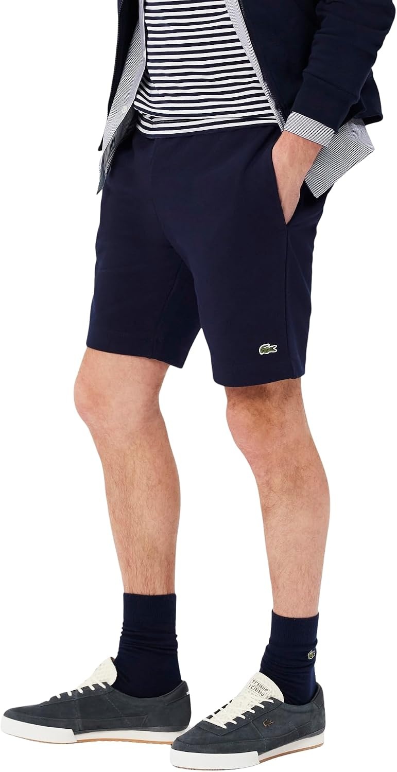 image:imageLacoste Mens Regular Fit Fleece ShortsNavy Blue