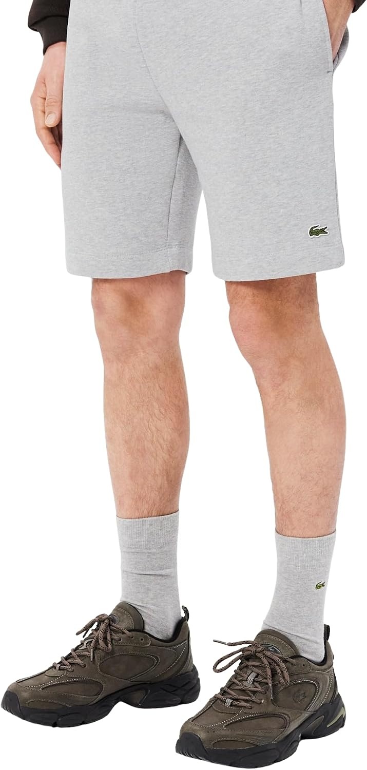 image:imageLacoste Mens Regular Fit Fleece ShortsSilver Chine