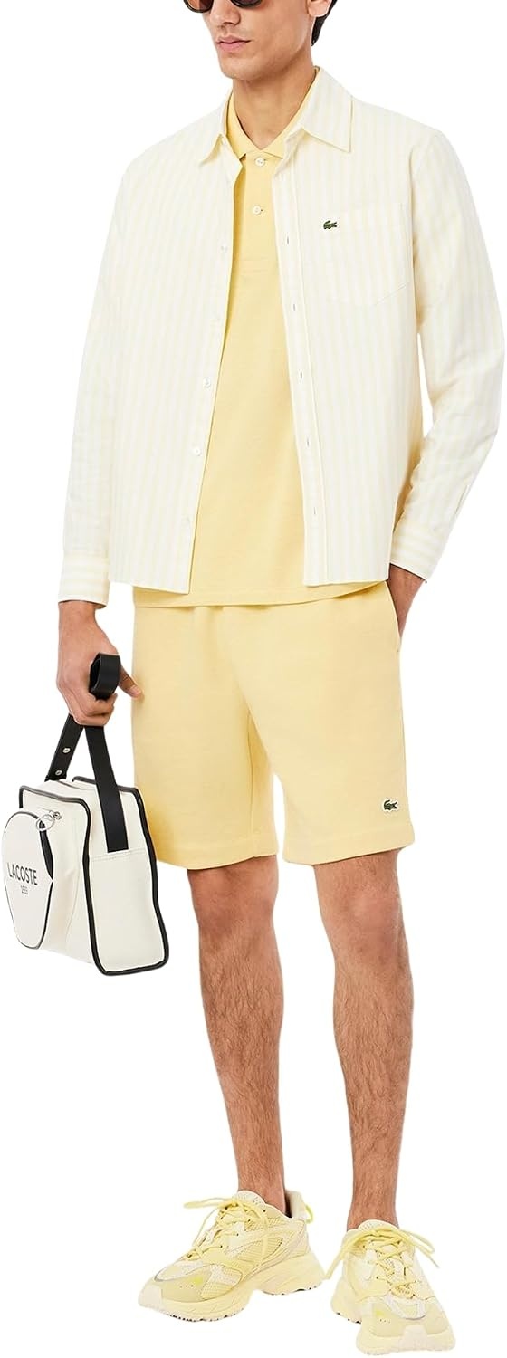 image:imageLacoste Mens Regular Fit Fleece ShortsSoleil Chine