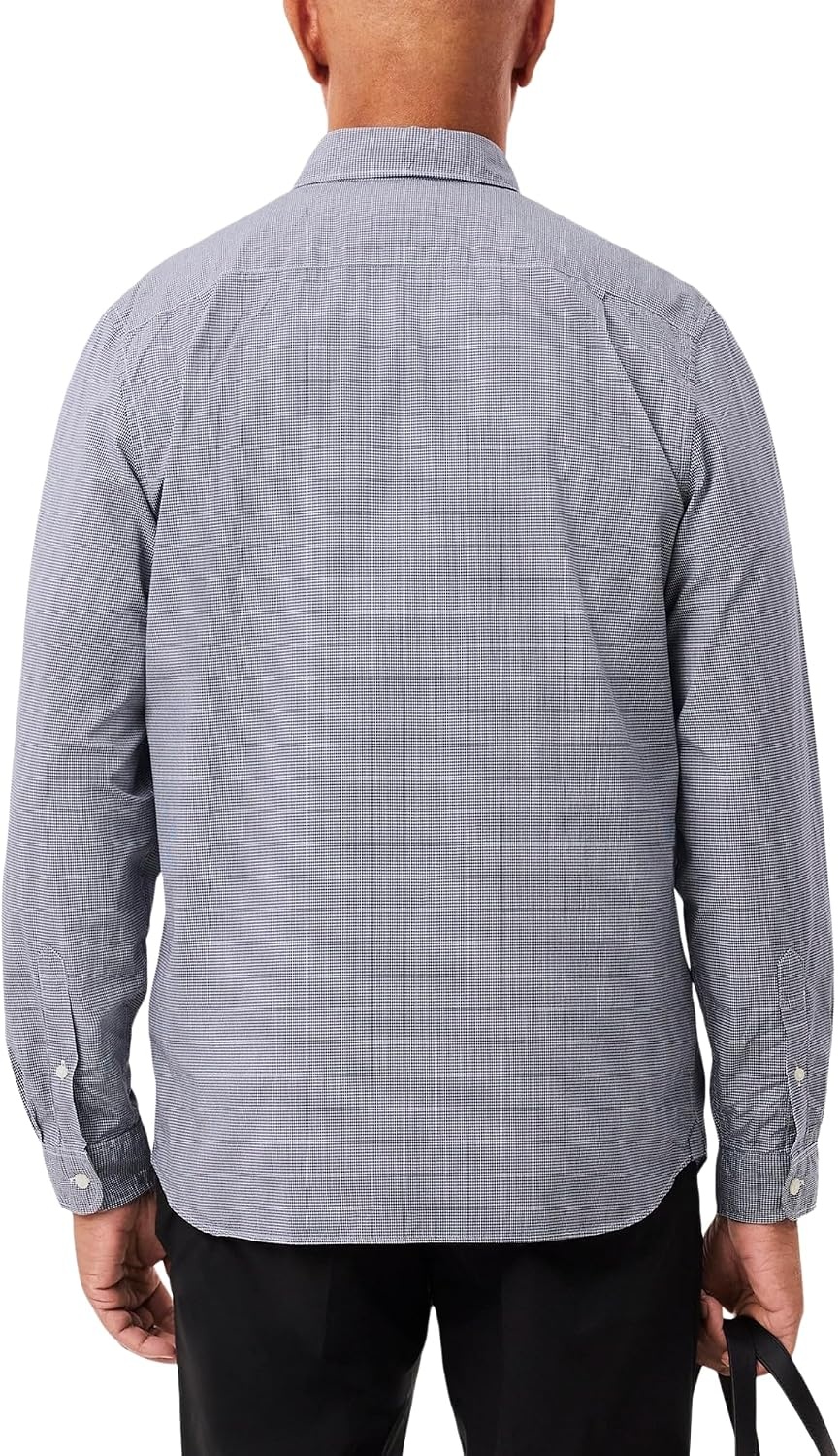 image:imageLacoste Mens Regular Fit Gingham Poplin ShirtBlancMarine