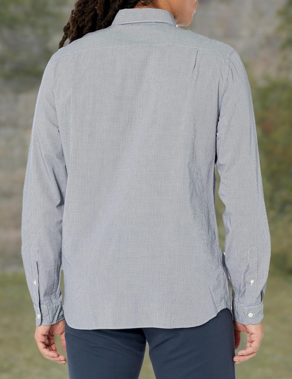 image:imageLacoste Mens Regular Fit Gingham Poplin ShirtBlancMarine