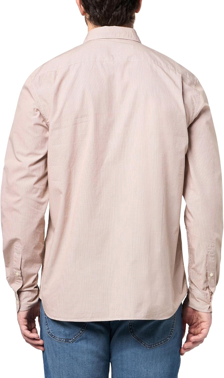 image:imageLacoste Mens Regular Fit Gingham Poplin ShirtWhiteDate Brown